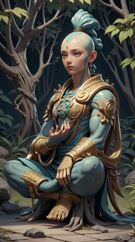 <lora:JediStyle:1>JediStyle marble statue of avatar aang meditating in a rococo japanese garden, accurate details, detailed full body, dramatic, intricate, elegant, highly detailed, digital painting, artstation, concept art, sharp focus, illustration, art by gustave dore, octane render, (tranquil:0.6), (serene:0.5), (Masterpiece:1.3) (best quality:1.2) (high quality:1.1)