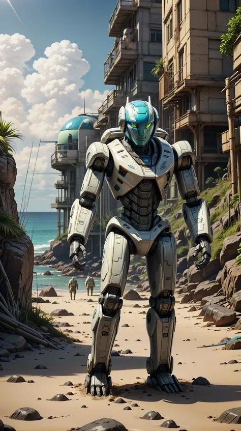 <lora:JediStyle:1>JediStyle a humanoid robot exploring a beach strewn with alien shells, (Masterpiece:1.3) (best quality:1.2) (high quality:1.1)
