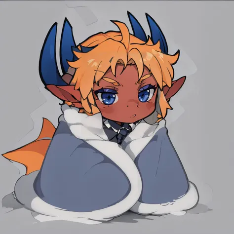 (masterpiece, best quality), Arklai, colored skin, tail, <lora:ArklaiCroxot_V1-Manityro:1.0>, cozyblanket, chibi, simple background, <lora:cozyblanket-nvwls-v1:1>,