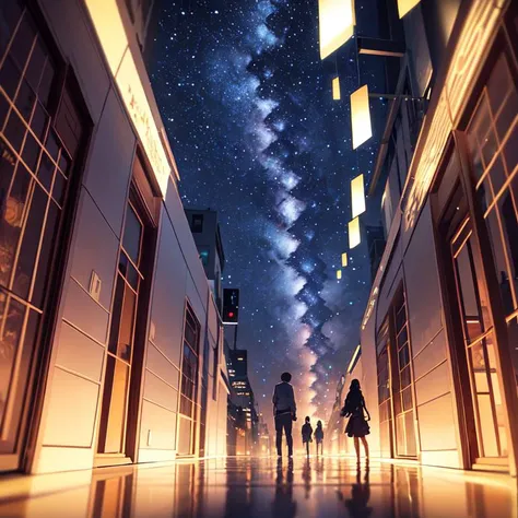 masterpiece, best quality, starlight, night sky, reflections