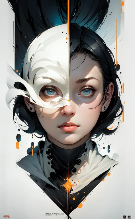 masterpiece, best quality, illustration, 1girl, dark fantasy movie poster, Bauhaus, shapes, lines, abstract <lora:NijiExpressV2:0.5>
