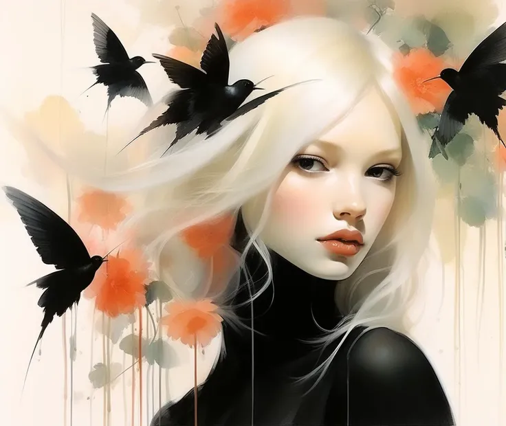 illustration by style Anne Bachelier, a girl, pretty, cute, adorable, thm style