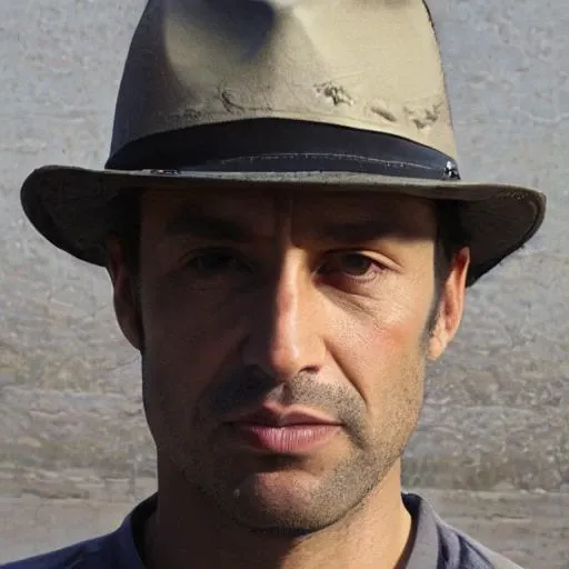 a man wearing a fedora hat