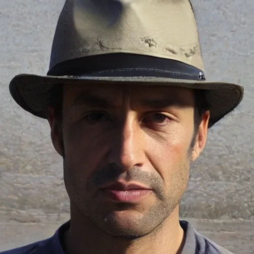 a man wearing a fedora hat