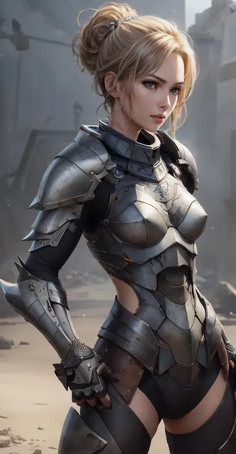 best quality, masterpiece, realistic,
adult female, armored warrior, 
((small breasts)),
messy [updo|hanging] hair,
(upper body:0.6),
sharp details, (high detail skin),
realistic skin texture,
<lora:lora_perfecteyes_v1_from_v1_160:0.5> perfecteyes eyes