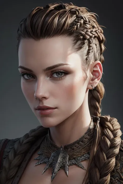 best quality, masterpiece, 
(photorealistic:1.25),
portrait photo of adult female, (highly detailed face),
norse mythology,
french_braid mohawk,
sharp details, (high detail skin),
skin pores,
hdr, professional  studio photography