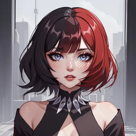 mastepiece, a woman, sharp hair, neutral, illustration, palette knife, artwork,half body, by Lana Frey, colorful image, abstract, artstation ,muf, <lora:Muf:0.5>