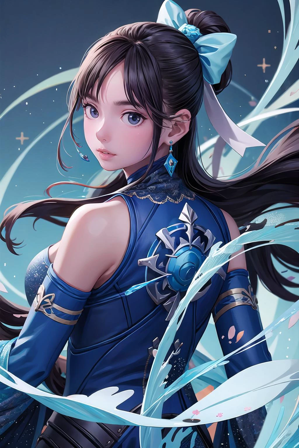 masterpiece, best quality,blue theme