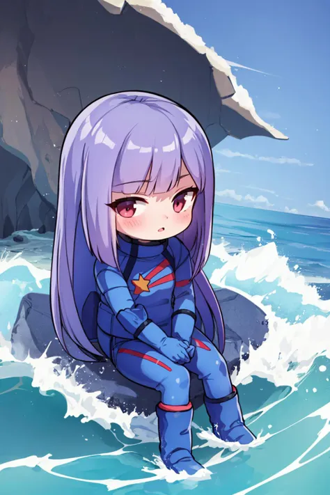 ((masterpiece)), (best quality), official art, extremely detailed CG, unity 8k wallpaper, ultra detailed, highly detailed, detailed background, vivid color, photorealistic, perfect lighting, best illumination,
1girl, louka, blue space suit, long hair, (chibi:1.2),
Sitting with legs crossed, hands resting on knees, eroded coastline, eroding cliffs, pounding waves, vanishing shoreline,
<lora:LoukaV2:0.8>