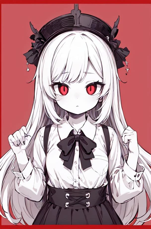 masterpiece,best quality,upper body,1girl,small breasts,collared_shirt and flared_skirt as material2,high contrast,clay \(medium\),border,tied hair,red sclera,tsurime,hatching \(texture\)
Negative prompt: (worst quality, low quality:1.4), username, text, lowres, blurry, monochrome,NG_DeepNegative_V1_75T, EasyNegativeV2,nsfw,
Steps: 20, Sampler: DPM++ 2M Karras, CFG scale: 6, Seed: 2768815830, Size: 512x768,