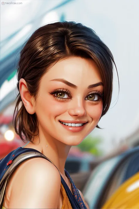 <lora:milakunis-03:1.1> m1l4, smile, looking at viewer,