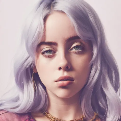 award winning photo, billie eilish, (sks woman:1.2), <lyco:locon_billie_v1_from_v1_64_32:1.3> , portrait, upper body, (looking at viewer, looking at camera:1.2), flat straight hair, blonde, best quality, natural colors, natural lighting