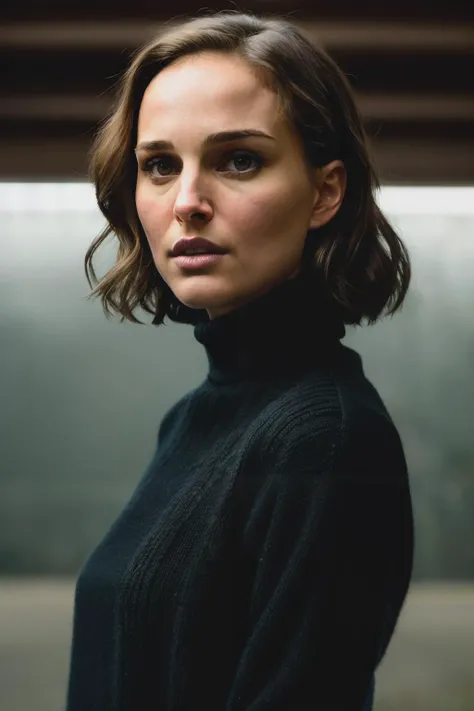A stunning intricate full color portrait of nataliePort, wearing a black turtleneck, epic character composition, by ilya kuvshinov, alessio albi, nina masic, sharp focus, natural lighting, subsurface scattering, f2, 35mm