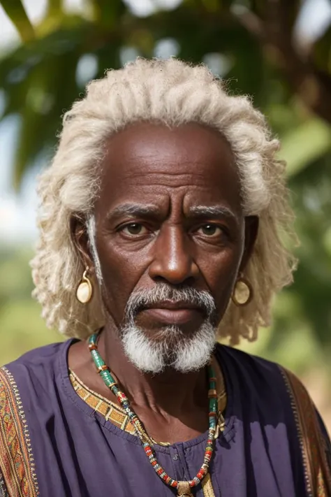 AS-Elderly  high quality color professional close up portrait of  ancient senegalese man symmetrical face  upturned  nose  violet __uds_wildcards/personmaker/eyeshape__  eyes harelip,  silky mahogany  tapered afro rural  fishing shirt board shorts belt  morning light  photorealistic:1.4, best quality, realistic, masterpiece, high quality, UHD, shadow, taken by Canon EOS, SIGMA Art Lens 35mm F1.4, ISO 200 Shutter Speed 2000