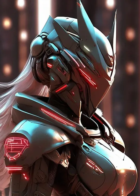 masterpiece, best quality
1girl, armor, blurry, cyberpunk, helmet, lips, nose, power armor, realistic, science fiction, solo, upper body