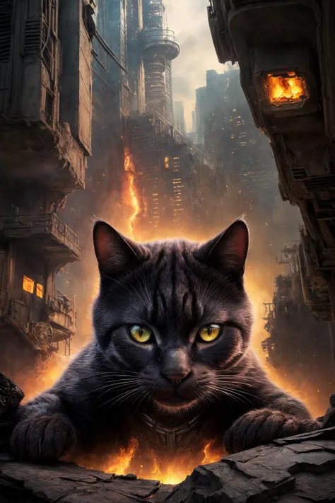 hyper detailed masterpiece, dynamic realistic digital art, awesome quality,knowledge-sharing wakanda,growing suburb,arson chesire cat's disappear light attenuation,antigravity, city lights,yearning,crumble,reactive