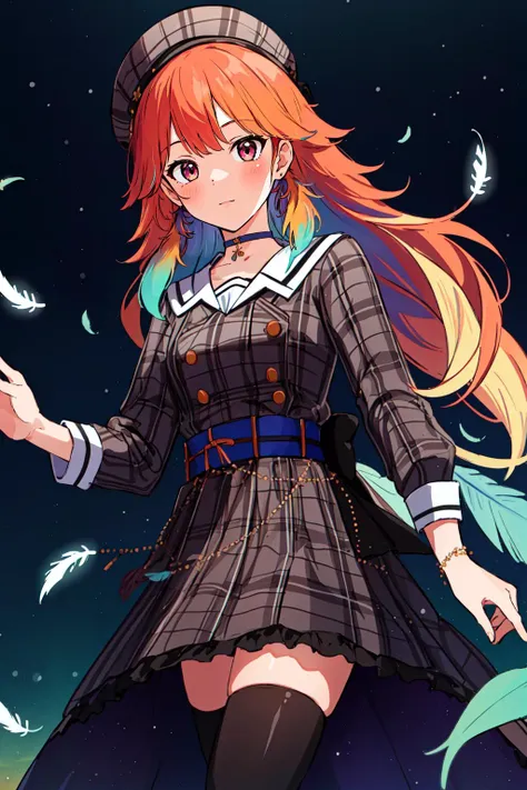 (masterpiece, best quality), intricate details, 
1girl,     <lora:kiara1:0.8> takanashi kiara,  orange hair, feathers, multicolored hair, 
 <lora:suiseicos_V2:0.8> cdy,