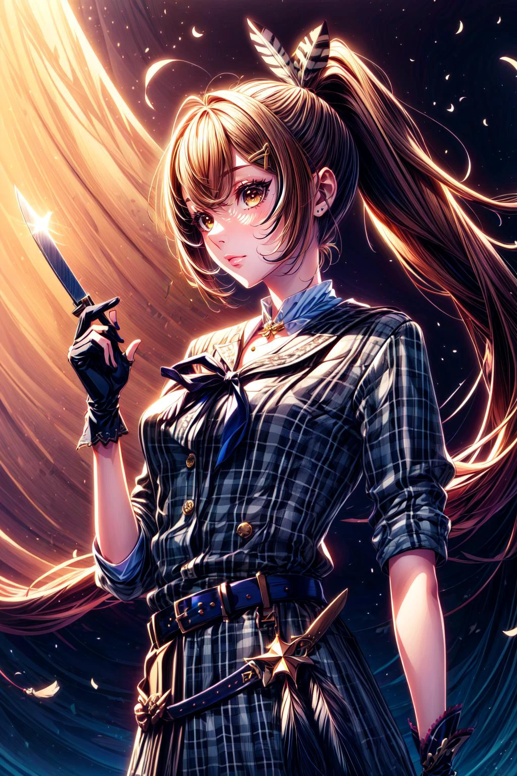 (masterpiece, best quality), intricate details,
1girl, <lora:mumei:0.8> nanashi mumei, ribbon, ponytail, very long hair, hairclip, feathers, knife, belt, partially fingerless gloves,
<lora:suiseicos_V2:0.8> cdy,
<lora:underwater:0.6> <lora:more_details:0.4> <lora:add_detail:0.8>
