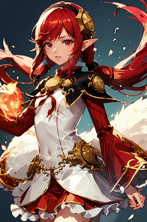 ultra detailed, masterpiece, best quality,
<lora:å
ç´ v4:1> yuansu \(erjue\), red long sleeves,red skirt,low twintails,hairband,jewelry,shirt,