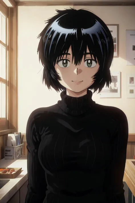 <lyco:MikotoUrabe-v2:1.0>MikotoUrabe, black sweater,turtleneck,
(best quality, masterpiece, RAW photo,ultra-detailed:1.2), <lyco:GoodHands-beta2:1.0>,1girl,solo,looking at viewer,smile