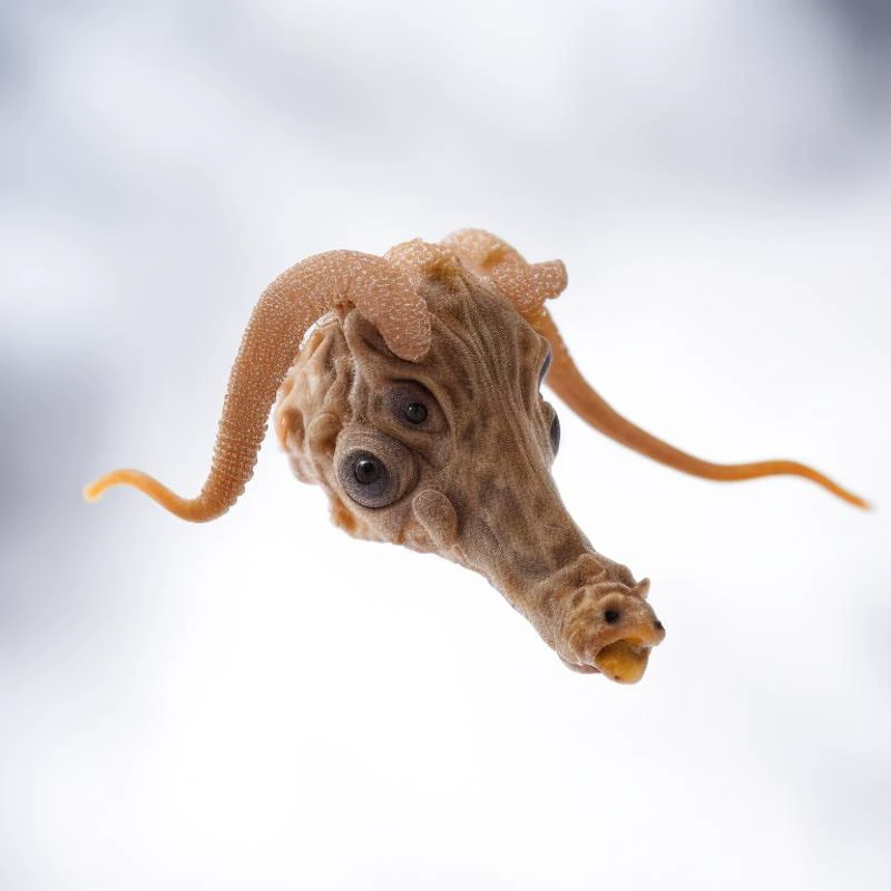 photo of a horned pouch, marine biologist, fetus inside, highly detailed, underwater, crystal lattice, shot by national geographic