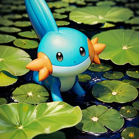 centered, award winning photo, (looking at viewer:1.2), | Mudkip_Pokemon,
| pond, lily pads, | bokeh, depth of field, cinematic composition, |
<lora:Mudkip_Pokemon:0.8>