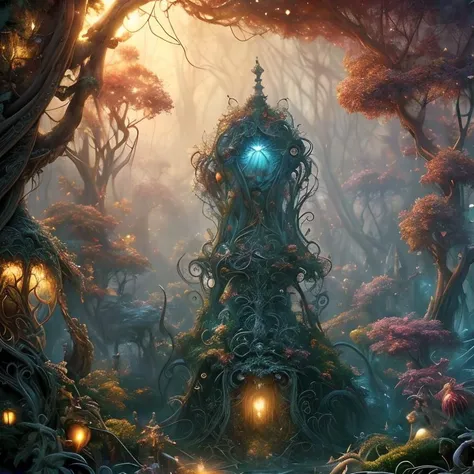 (masterpiece:1.2), (best quality,:1.2), 8k, HDR, ultra detailed, ((photorealistic)), professional light, cinematic lighting, fashion photography, ambient lighting, <lora:detail_slider_v4:2>, a statue in a fantasy forest, feyfa, <lora:FeyAndFairies-10:1>, style-sylvamagic, epiCPhoto