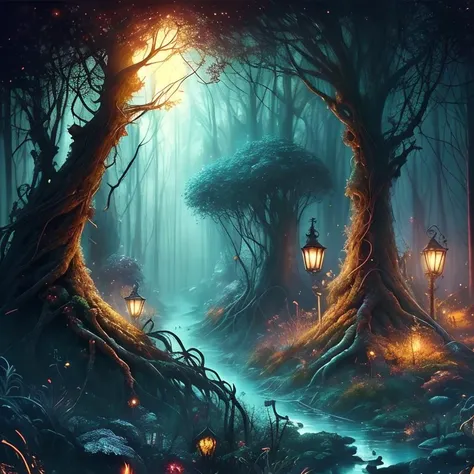 (masterpiece:1.2), (best quality,:1.2), 8k, HDR, ultra detailed, ((photorealistic)), professional light, cinematic lighting, fashion photography, ambient lighting, <lora:detail_slider_v4:2>, a dark fantasy forest at night, fog, sinister atmosphere, feyfa, <lora:FeyAndFairies-10:1>, style-sylvamagic, epiCPhoto