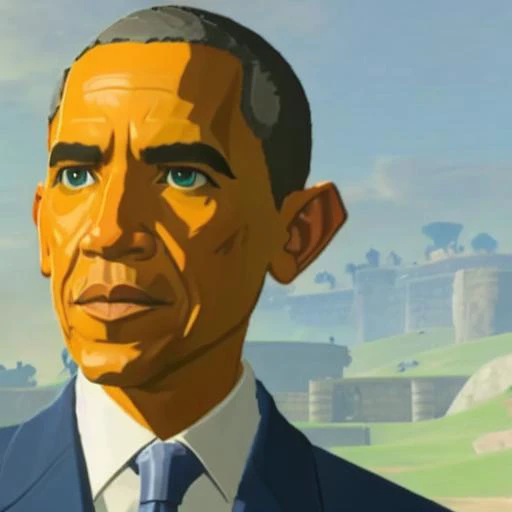 portrait of obama in botw style