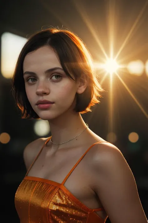 RAW photo, tv_Akirel_aka_Lilit_A_GM_V1 ,((wearing an orange and cheerleader costume)) , 35mm, F/2.8, ((Photo Focus, DOF, Aperture, insanely detailed and intricate, hypermaximalist, beautiful, revealing, appealing, attractive, hyper realistic, super detailed, heresy flares))(DOF, blurry background, sunset)(Lens Flare, Heresy flare and god rays:1.3), epiCRealism, epiCPhoto,