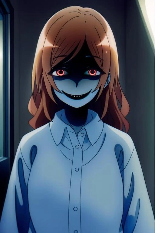 <lora:Dark Gathering - Eiko Hozuki:0.6> masterpiece, best quality, ultra quality, 1girl, Eiko Hozuki, brown hair, smiling, inside apartment at night, creepy, low lighting, scary <lora:epiNoiseoffset_v2:0.6>