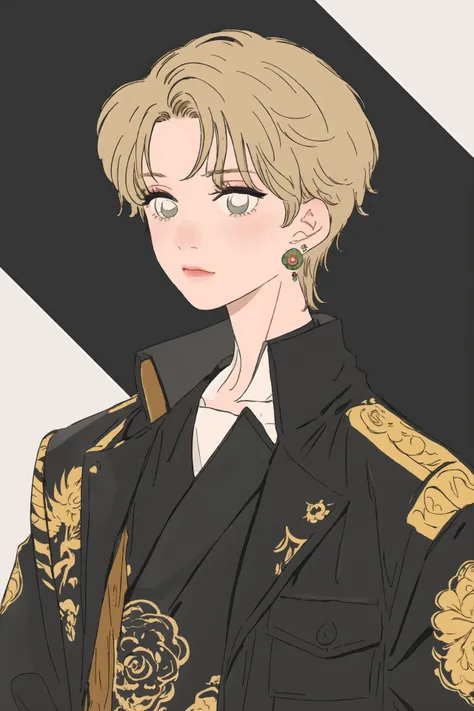 (best quality, masterpiece, highres),1boy,earrings,graphic design,upper body,illustration,cover,
<lora:fashion illustration_v1:1>,