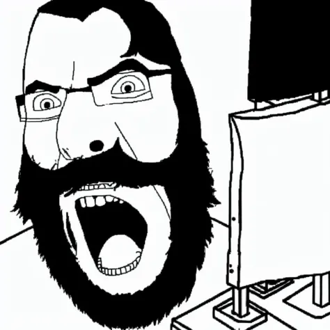 ernest khalimov, black and white photograph, bodybuilder, trimmed beard, man at computer, cobson <lora:ernest-khalimov_lora:1>