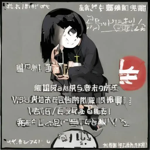 1girl, drunk face, (cross necklece), black suit, black hair, medium hair,  no background, japanese text,  <lora:shittyOekakiJaggy_v10:1>,