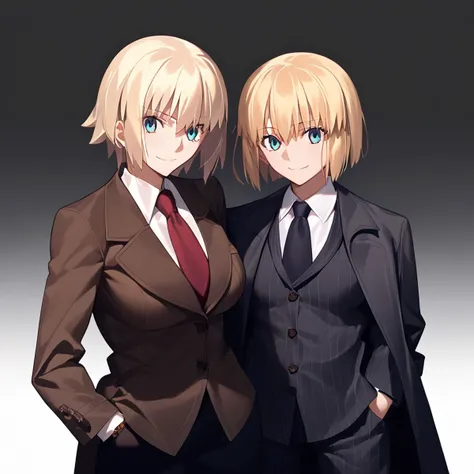 <lora:Takeuchi_Takashi_PonyXL_style_v01:1>
score_9 , score_8_up , score_7_up , source_anime , 
masterpiece , best quality , ultra-detailed , 
BREAK
1girl , woman , huge breasts , light smile , light blush , medium long shot , 
dark skin  , 
((jeanne d'arc (fate)):0.5)  , 
blonde hair  , 
bob haircut  , 
<lora:Mafia_Outfit:0.8> mafi4, necktie, gloves, suit, fedora, white shirt, black pants, coat,