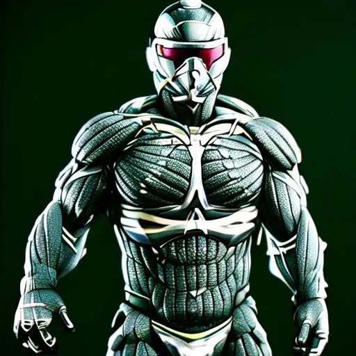 Crysis, solo, 1boy, standing, male_focus, armor, bodysuit, muscular, helmet, black_background, clenched_hands, tokusatsu, Modelshoot style, Professional Photography, soft lighting, PHOTOREALISTIC, Realistic, standing in a dark studio background, blurred background, volumetric fog,. RAW, analog style, sharp focus, 8k, HD, DSLR, high quality, Fujifilm XT3, film grain, award winning, masterpiece, <lora:Crysis:1>,<lora:ChrisV9:1>
