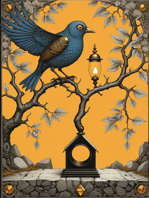 advertising poster style, (Sacrificial Photo:1.3) of (Technical illustration:1.3),(Peaceful:1.3) Apricot, modular,emotional,impeccable, intricate, beautiful, symmetric, polygon, interconnected regions, Sapphire, Gold, Bronze, Diamond, Ring, Fractal, Object, Branches, wool, A daring thief with a hood pulled low, climbing a wall with gloves that emit tiny, silent bursts of light to grip the surface. Mechanical Bird: A bird with a crank mechanism that produces funny chirping sounds., <lora:tbh276-sdxl:0.5> style of Edward Gorey,(by Artist Loish:1.3),Highly Detailed,(Mingei:1.3),(Oversaturated:1.3), Professional, modern, product-focused, commercial, eye-catching, highly detailed