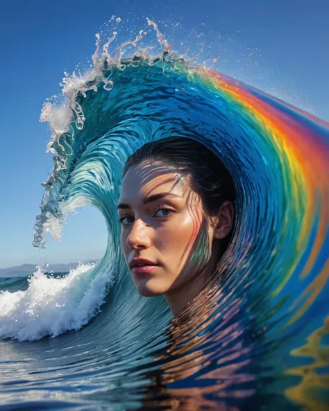 (rolling wave  forming the shape of a human face:1.8), (colorful prismatic refracted light:1.9), tsunami, rainbow, blue water, reflections, transparency, intense colors, <lora:add-detail-xl:1.0>,  <lora:xl_more_art-full_v1:0.5>