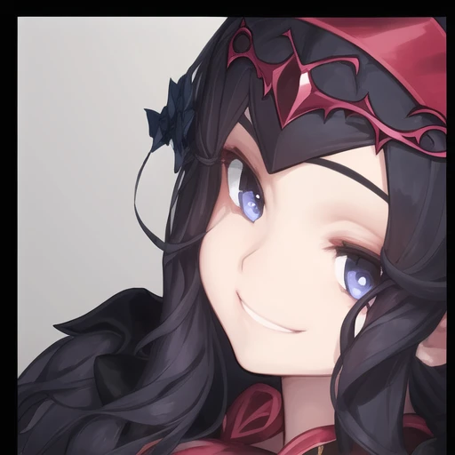 girl, evil smile, pretty, headband,best quality, masterpiece, face close up