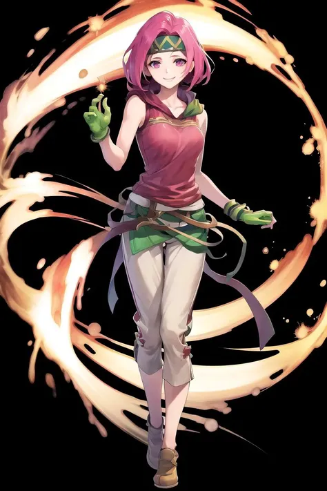 masterpiece, best quality, absurdres, <lora:FEH_Concept_v2:1>, feh
1girl, solo, standing, full body, looking at viewer, smile,
<lora:Neimi_FE-10:0.65>, neimi fe, headband, green gloves, pants