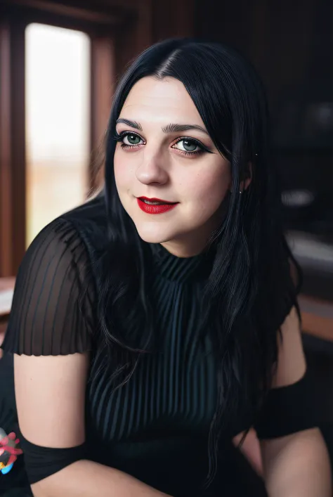 best quality raw photography of (Jan1n4R4m1r3z01:0.99), wearing a (high neck dress:1.1), (smiling:1.1), (dark eyeliner:1.4),(red lips:1.1), RAW candid cinema, 16mm, color graded portra 400 film, remarkable color, ultra realistic, textured skin, remarkable detailed pupils, realistic dull skin noise, visible skin detail, skin fuzz, dry skin, shot with cinematic camera, detailed skin texture, (blush:0.5), (goosebumps:0.5), subsurface scattering