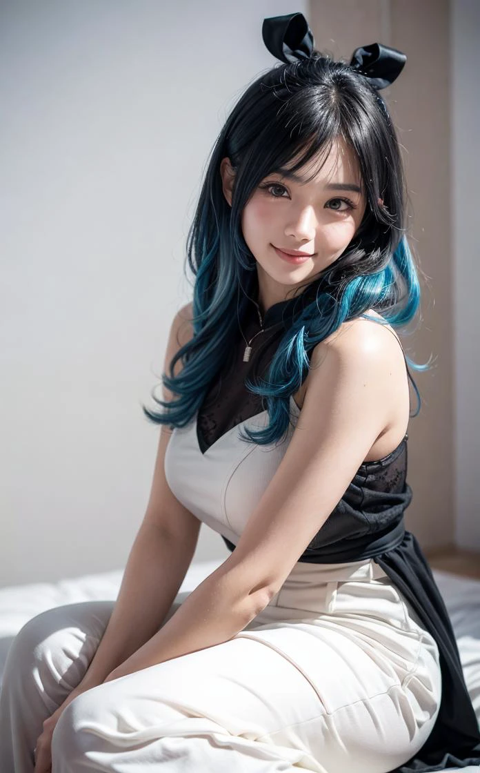 (photorealistic:1.4), (RAW photo),
high resolution,
1 beautiful young woman,
(soft saturation:1.3), (fair skin:1.2),
wearing a white clothes,
85mm lens,f/8.0,
background,
gyaru,
brown hair,
medium breasts,
looking at viewer, beautiful eyes
BREAK
movie scene, cinematic, full colors, 4k, 8k, 16k, RAW photo, masterpiece, professionally color graded, professional photography,
head shot,
young handsome girl,
(ultra-detailed background, detailed background),
(realistic, photo-realistic:1.4), (extremely detailed 8k wallpaper),Photo of a beautiful Japanese idol 20 years old woman.,
//人ç©ç³»
(blue hair, black inner hair: 1.2), (blue ribbon hair tie: 1.2), (forehead: 1.2), wavy hairstyle, medium hair, blue eyes, big breasts, blue and black
dress, bare arms,
//ãã¼ãºç³»
(upper body:1.2),
//表æ
ç³»
(blush:1.1),(smile:1.1),
//被åä½ã®ç»è§å
ç¯å²ã¨ããããã
(fullbody:1.5),from side,
//èæ¯ãªã©
//å
¨ä½çãªæ§å³
dynamic angle,
//è²å½©ãåºæ¬èæ¯è²ãå
¨ä½çãªé°å²æ°æ
å ±
( (pale:1.2) vibrant colors:1.3),white background,(various colors:1.5),
//ã¬ããã¹ããã°
dynamic angle,Dynamic Posing,
smile,
<lora:KawaiiTech-20:1>, pastel colors, kawaii, cute colors,