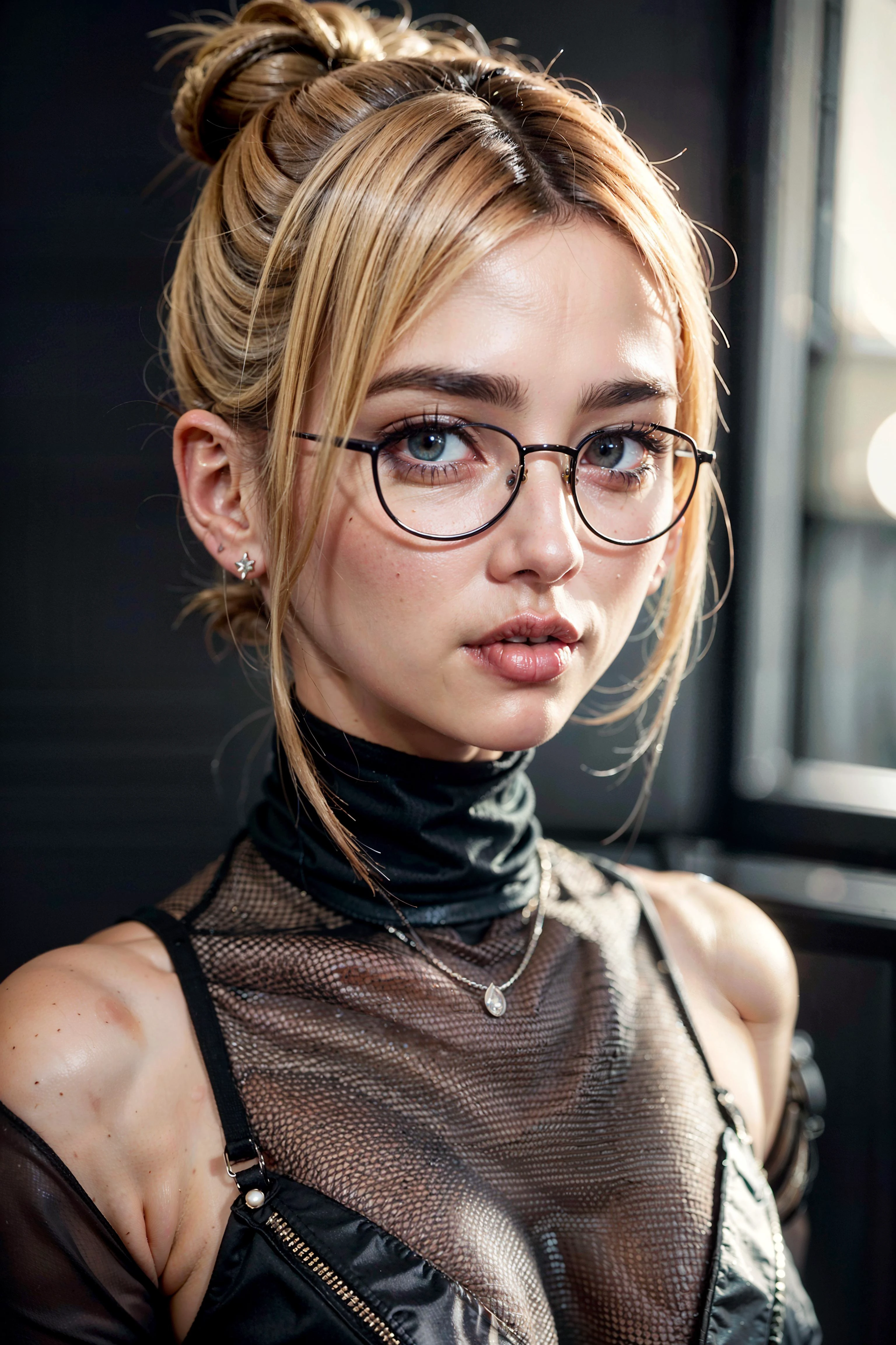 1girl, glasses, anime, absurdres illustration,, stunning intricate full color portrait, wearing a black turtleneck, epic character composition, by ilya kuvshinov, alessio albi, nina masic, sharp focus, natural lighting, subsurface scattering, f2, 35mm, film grain,
<lora:edg_hairSalon_levitating:0.5>with a edgLevitating_hairstyle,top knot,