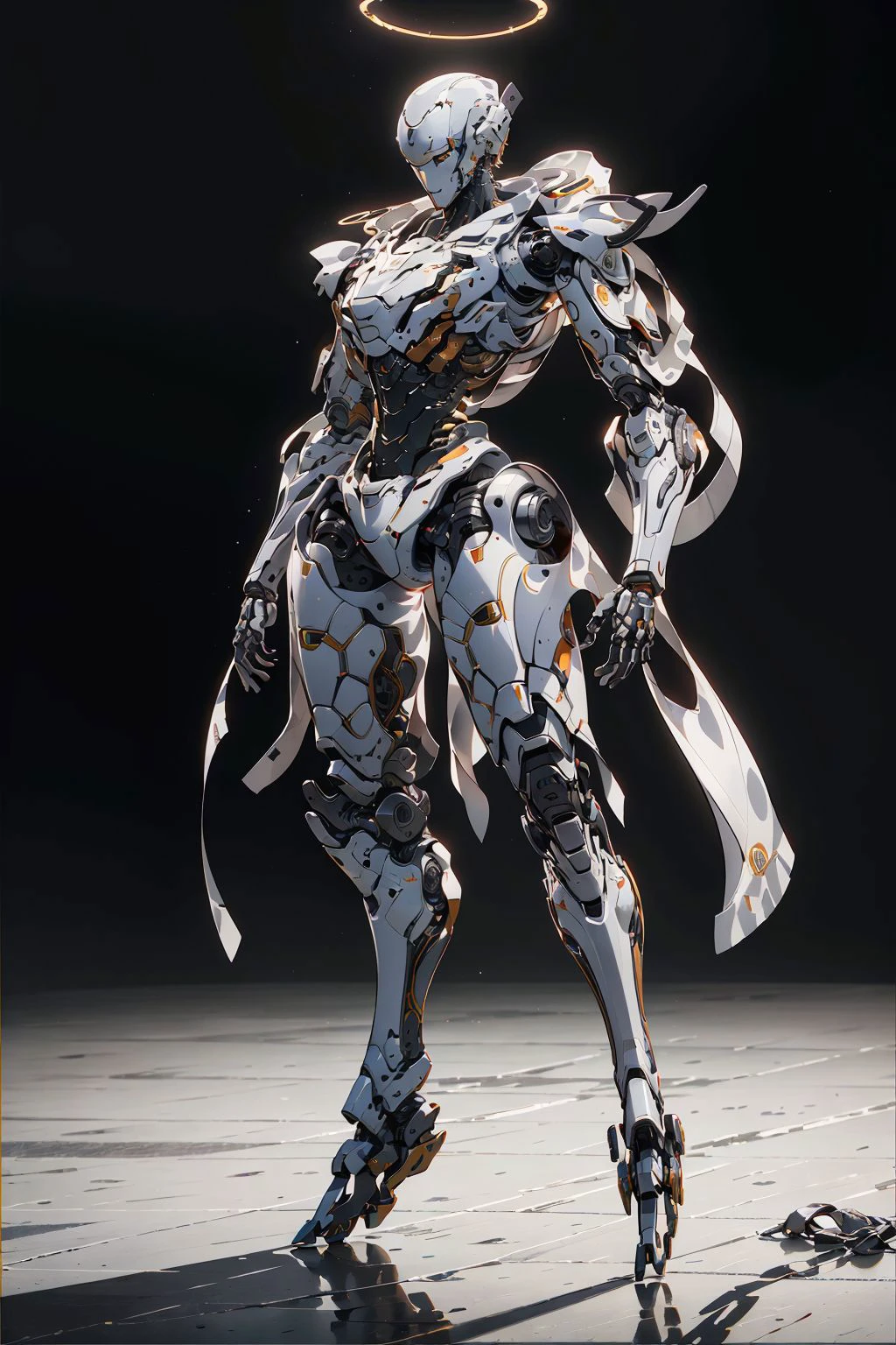 (8k, RAW photo, best quality, masterpiece:1.2),(realistic, photo-realistic:1.4),baimecha is a mecha,solo,full body, science fiction, helmet, humanoid robot, glowing, <lora:Holymecha:0.7>, looking at viewer, <lora:wowifierV3:0.4>, by mooncryptowow, halo, psychedelic, cyberpunk robot, complex robot