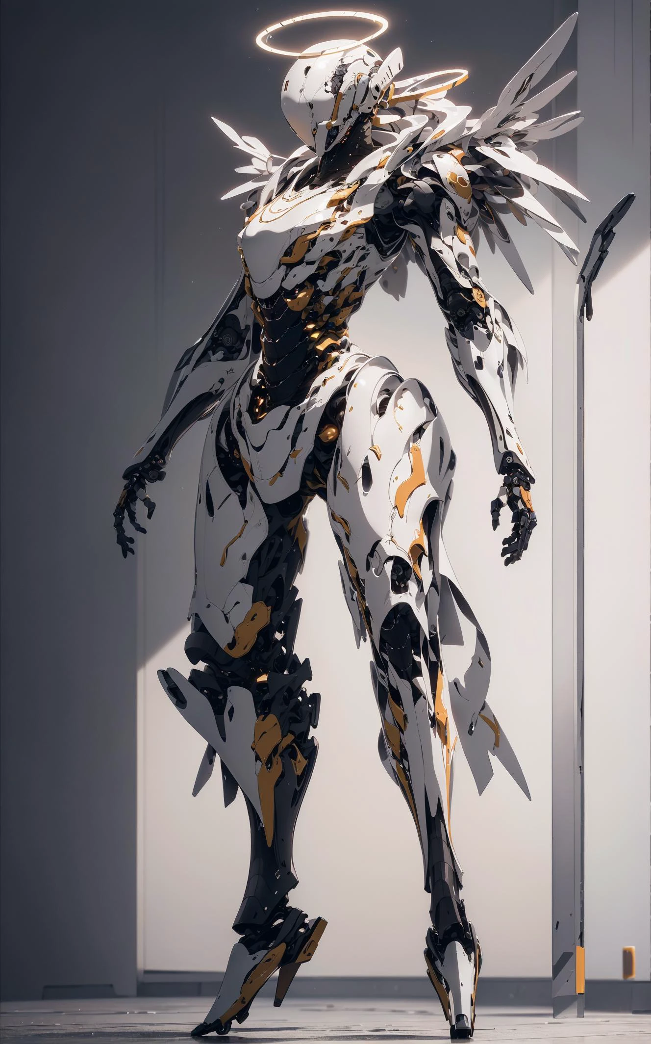 (8k, RAW photo, best quality, masterpiece:1.2),(realistic, photo-realistic:1.4),holy geometry,holy Halo , baimecha is a mecha , solo,full body, science fiction, helmet, humanoid robot, glowing,Roman Marble Church,colossal statue,