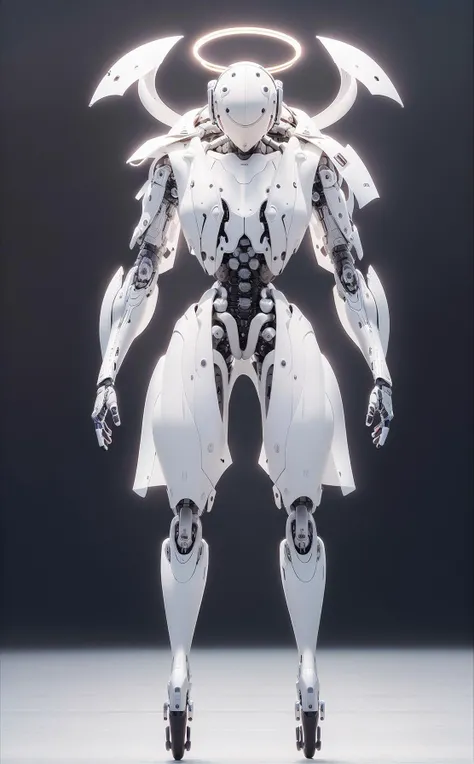 (8k, RAW photo, best quality, masterpiece:1.2),(realistic, photo-realistic:1.4),baimecha is a mecha,solo,full body, science fiction, helmet, humanoid robot, glowing,