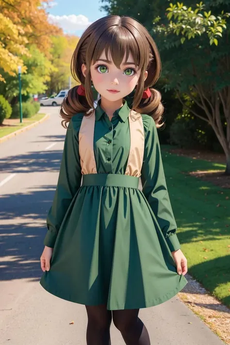 professional full body shot photo of 1girl, brown hair, 1girl, green eyes, hair between eyes, green shirt, long sleeves, blush, dress, twintails, tights,
detailed skin, detailed eyes, finely detailed hair,
volumetric light, highrez, masterpiece, best quality,
<lora:Shuri-05:0.387:MIDD>