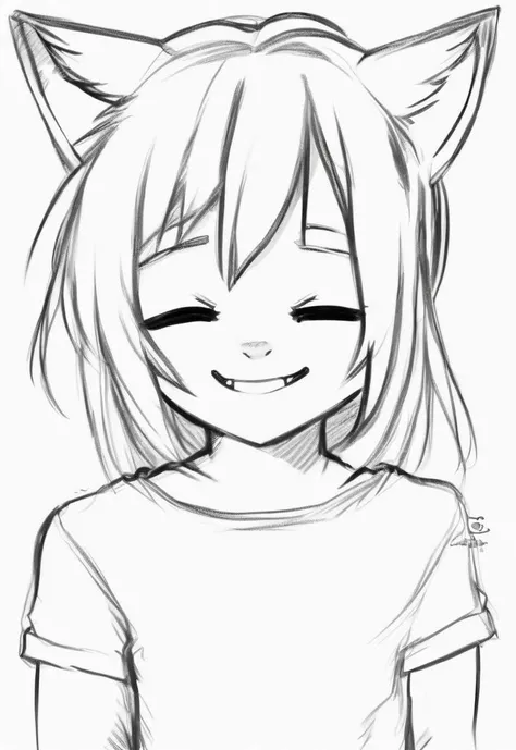 cat ears,chibi,portrait,aogami,1girl,closed eyes,smile,front teeth,( pencil\(medium\):1.4),lineart,monochrome,furry,sketch,drawing on paper\(medium\),drawing,rough sketch,charcoal,, <lora:aogami_v23:0.5>