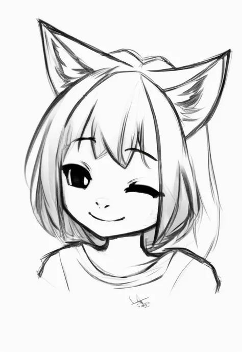 cat ears,chibi,portrait,aogami,1girl,closed eyes,smile,front teeth,( pencil\(medium\):1.4),lineart,monochrome,furry,sketch,drawing on paper\(medium\),drawing,rough sketch,charcoal,, <lora:aogami_v23:0.5>