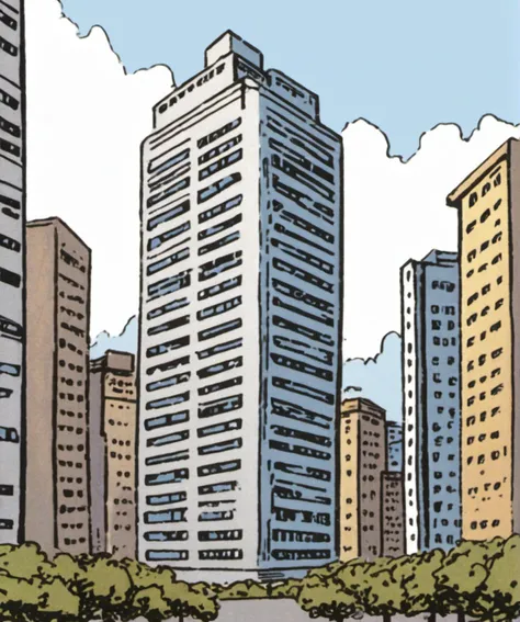 <lora:Rider_Waite_Tarot:1> cartoon , Office Buildings, Conglomerate stone, science fiction, building, architecture